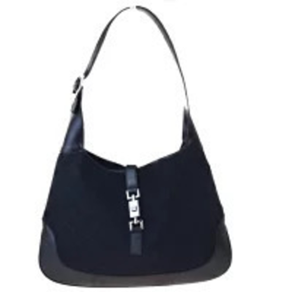 Gucci Jackie shoulder bag GG black canvas leather